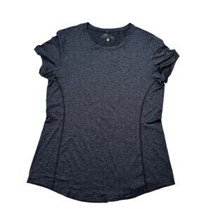 QOR KIT Soft Crewneck Workout Athletic Short Sleeve Shirt Size Large Womens Blue